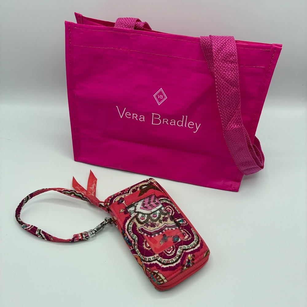 Vera Bradley‎ Quilted Wristlet Wallet with Pink Tote Bag Paisley Floral Print